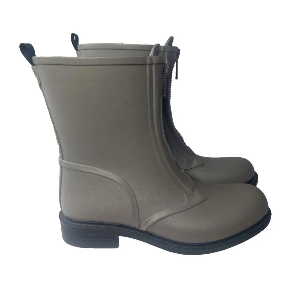 FRYE Storm Zip Rain Boots  Women's Size 10 M Grey